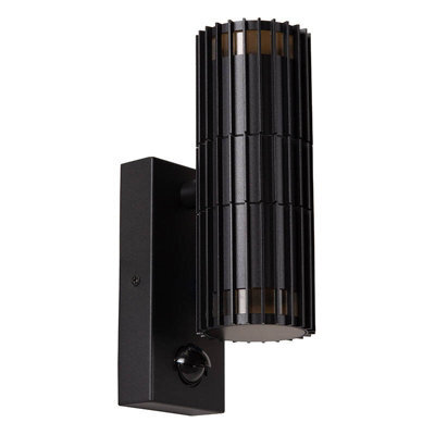 Lucide Timbala Outdoor Up & Down Wall Light With Pir Sensor Black - image 1