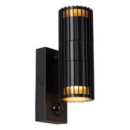 Lucide Timbala Outdoor Up & Down Wall Light With Pir Sensor Black - thumbnail 2