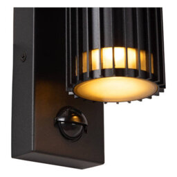 Lucide Timbala Outdoor Up & Down Wall Light With Pir Sensor Black - thumbnail 4