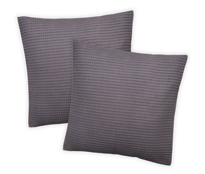 Allure Bath Fashions Hotel Waffle Cushion Covers Two Pack - Graphite, 50 X 50Cm - image 1