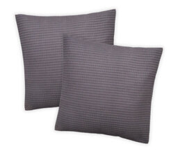 Allure Bath Fashions Hotel Waffle Cushion Covers Two Pack - Graphite, 50 X 50Cm - thumbnail 1
