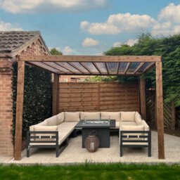 Dunster House Pergola With Roof 3M X 2.5M Pressure Treated Wooden Gazebo Shelter Terracube - thumbnail 9