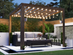 Dunster House Pergola With Roof 3M X 2.5M Pressure Treated Wooden Gazebo Shelter Terracube - thumbnail 3
