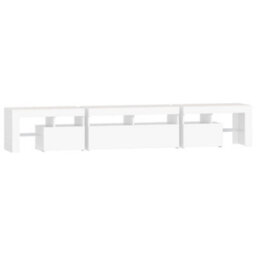 Berkfield Modern Tv Cabinet With Led Lights White 230X36.5X40 Cm - thumbnail 9