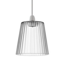 Clear Glass Lamp Shade With E27 Fit, 12Cm Diameter, Modern Vintage Industrial Design For Ceiling And Table Lamps - thumbnail 9
