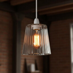 Clear Glass Lamp Shade With E27 Fit, 12Cm Diameter, Modern Vintage Industrial Design For Ceiling And Table Lamps - thumbnail 6