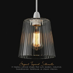 Clear Glass Lamp Shade With E27 Fit, 12Cm Diameter, Modern Vintage Industrial Design For Ceiling And Table Lamps - thumbnail 3