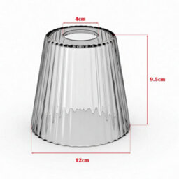 Clear Glass Lamp Shade With E27 Fit, 12Cm Diameter, Modern Vintage Industrial Design For Ceiling And Table Lamps - thumbnail 4