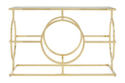 Premier Housewares Interiors By Premier Elegant Metallic Console Table, Luxe Gold Finish Decorative Table, Modern Spacious Storage Table For Kitchen