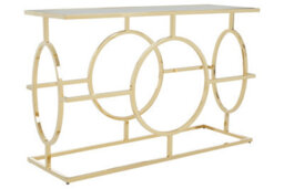 Premier Housewares Interiors By Premier Elegant Metallic Console Table, Luxe Gold Finish Decorative Table, Modern Spacious Storage Table For Kitchen - thumbnail 3