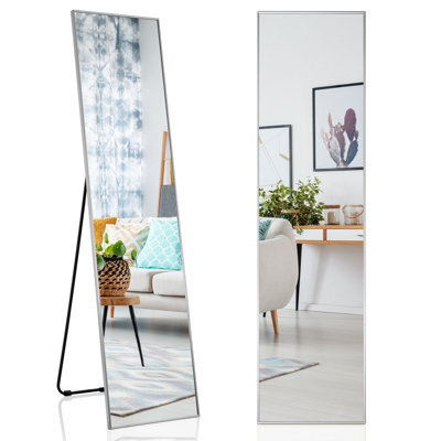 Costway Full Length Mirror Rectangular Dressing Mirror Floor-Standing Or Wall-Mounted - image 1