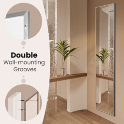Costway Full Length Mirror Rectangular Dressing Mirror Floor-Standing Or Wall-Mounted - thumbnail 6