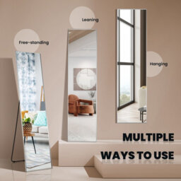 Costway Full Length Mirror Rectangular Dressing Mirror Floor-Standing Or Wall-Mounted - thumbnail 5