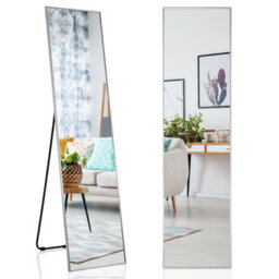 Costway Full Length Mirror Rectangular Dressing Mirror Floor-Standing Or Wall-Mounted