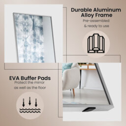 Costway Full Length Mirror Rectangular Dressing Mirror Floor-Standing Or Wall-Mounted - thumbnail 9
