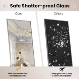 Costway Full Length Mirror Rectangular Dressing Mirror Floor-Standing Or Wall-Mounted - thumbnail 8