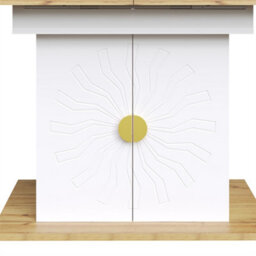 Abrihome Dining Table, Table, Extension Table For Kitchen & Living Room, Wood Veneer With Sun-Relief, Generous Storage Space - thumbnail 4
