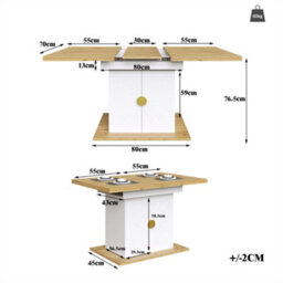 Abrihome Dining Table, Table, Extension Table For Kitchen & Living Room, Wood Veneer With Sun-Relief, Generous Storage Space - thumbnail 3