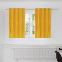 Berkfield Blackout Curtains With Eyelets 2 Pcs Mustard Yellow Velvet