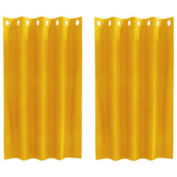 Berkfield Blackout Curtains With Eyelets 2 Pcs Mustard Yellow Velvet - thumbnail 2