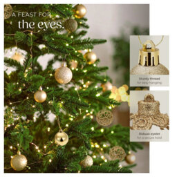 Tectake Christmas Baubles - Set Of 100 In Gold, 3, 4 And 6 Cm Diameters  - Gold - thumbnail 3