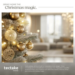 Tectake Christmas Baubles - Set Of 100 In Gold, 3, 4 And 6 Cm Diameters  - Gold - thumbnail 7