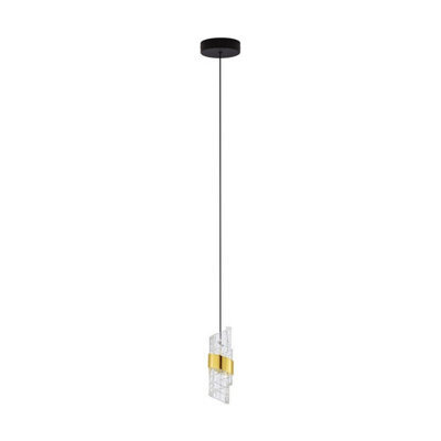Luminosa Lighting Luminosa Seneca Slim Pendant Ceiling Light Platinum Gold, Sandy Black Led 8W 636Lm 3000K - image 1