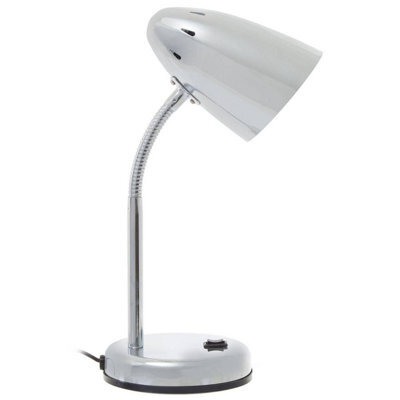 Orsina Chrome Desk Lamp, Sleek Metal Frame With Adjustable Gooseneck Arm, Polished Chrome Finish For Modern - image 1