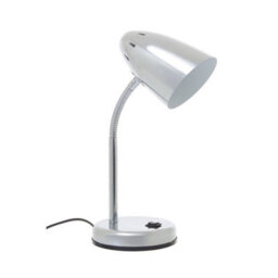 Orsina Chrome Desk Lamp, Sleek Metal Frame With Adjustable Gooseneck Arm, Polished Chrome Finish For Modern - thumbnail 2
