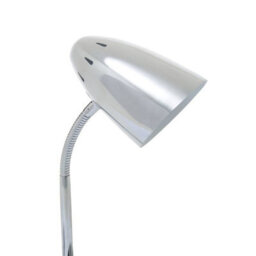 Orsina Chrome Desk Lamp, Sleek Metal Frame With Adjustable Gooseneck Arm, Polished Chrome Finish For Modern - thumbnail 3