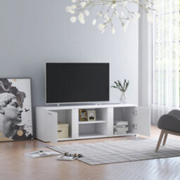 Berkfield Tv Cabinet White 120X34X37 Cm Engineered Wood - thumbnail 4