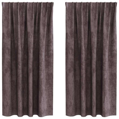 Berkfield Classic Curtain With Curtains 2 Pcs Brown 175 X 140 Cm Velvet - image 1