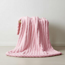 Luxury Big Cord Blanket Thick Ribbed Throw Ultimate Comfort Warmth Pink 150X200Cm