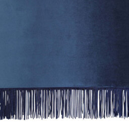 First Choice Lighting Fringed Navy Blue 23Cm Fringed Velvet Pendant Shade - thumbnail 3