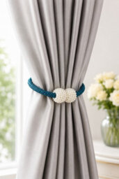 Pearl Magnetic Curtain Tiebacks 2 Pack Blue - thumbnail 1