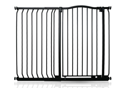 Safetots Extra Tall Curved Top Safety Gate, 116Cm - 125Cm, Matt Black, Extra Tall 100Cm In Height, Pressure Fit Stair Gate - image 1