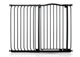 Safetots Extra Tall Curved Top Safety Gate, 116Cm - 125Cm, Matt Black, Extra Tall 100Cm In Height, Pressure Fit Stair Gate - thumbnail 1