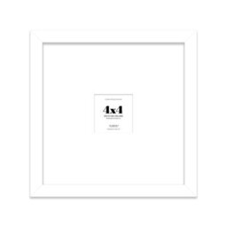 "4X4"" White Picture Frame - 4X4"" Square Frame With 1X1"" Mount For 4X4""/1X1"" Pictures Luxurious Style Room Decor, 1 Pack" - thumbnail 1