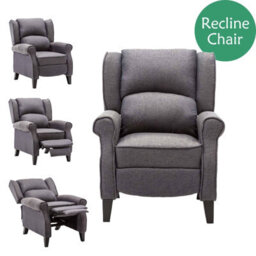Westwood Grey Vintage Armchair Sofa Recliner Lounge Fabric Tub Chair Seat Home - thumbnail 4