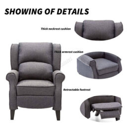 Westwood Grey Vintage Armchair Sofa Recliner Lounge Fabric Tub Chair Seat Home - thumbnail 5