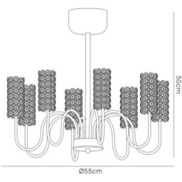 Luminosa Lighting Luminosa Martina Pendant 8 Light G4 Polished Chrome/crystal, Not Led/cfl Compatible - thumbnail 3