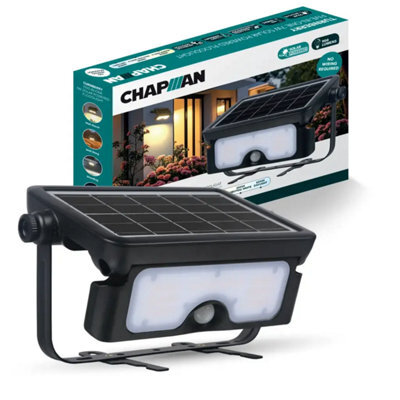 Chapman Turnberry 1X 7W Solar Led Security Floodlight With Motion Sensor, Waterproof Outdoor Light, 5-In-1 Mount, No Wiring - image 1