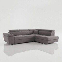 M N Furniture Ltd Modern Plush Velvet Corner Sofa Bed With Adjustable Headrest And Storage (Right Grey) - thumbnail 2
