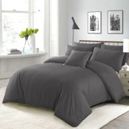 Ameha Plain Duvet Cover Set Soft Microfiber 3Pcs Bedding Quilt King Cover With Matching Pillowcases(Grey, 230 X 220 Cm) - thumbnail 9
