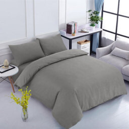 Ameha Plain Duvet Cover Set Soft Microfiber 3Pcs Bedding Quilt King Cover With Matching Pillowcases(Grey, 230 X 220 Cm) - thumbnail 8