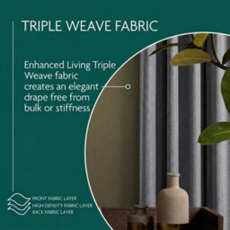 Aspire Homeware Charcoal Linen 100% Blackout Curtain Thermal Insulated Eyelet Curtain Pair (W)168Cm X (D)228Cm With Tie Back - thumbnail 4