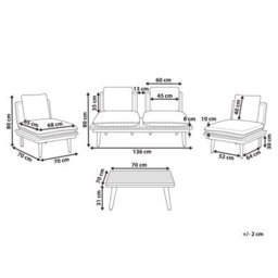 Wyld And Coco Gardenco 5-Piece Outdoor Sofa Set With Light Beige Cushions, Acacia Wood And Pe Rattan - thumbnail 3