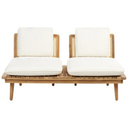 Wyld And Coco Gardenco 5-Piece Outdoor Sofa Set With Light Beige Cushions, Acacia Wood And Pe Rattan - thumbnail 4