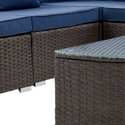 Home Detail Mijas Corner Rattan Sofa Garden Set, Brown Rattan - thumbnail 6