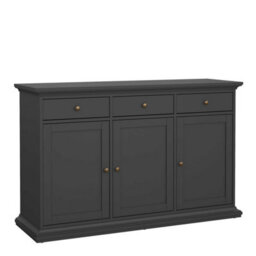 Wyld Haus Osaka Farmhouse Dark Grey Wooden Sideboard, 3 Doors 3 Drawers, 1480mm W - thumbnail 2